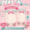 Sweet Shop Birthday Invitation, Candy Party Invite