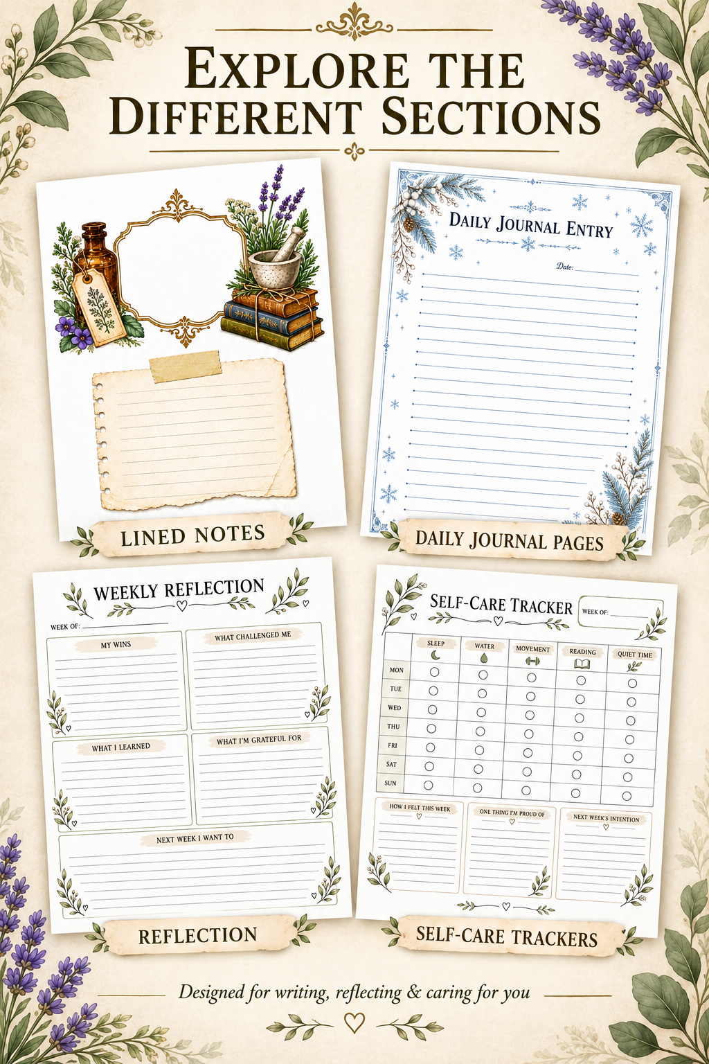 Printable Apothecary Journal Pages | 8 x 11 PDF Download