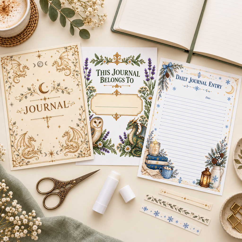 Printable Apothecary Journal | A5 Journal Pages & Inserts | Vintage Printable Journal