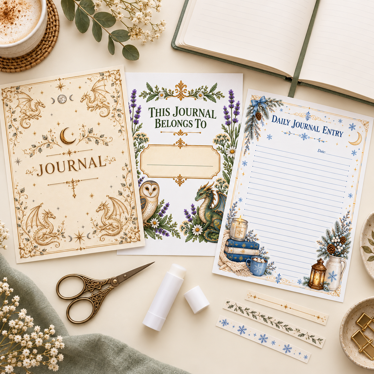 Printable Apothecary Journal | A5 Journal Pages & Inserts | Vintage Printable Journal